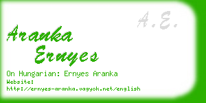 aranka ernyes business card